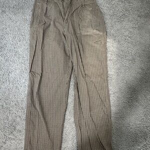Women's Classic Brown Checkered Trousers